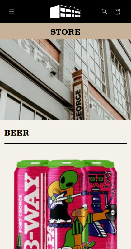 Fort George Brewery Store Mobile Website Screenshot