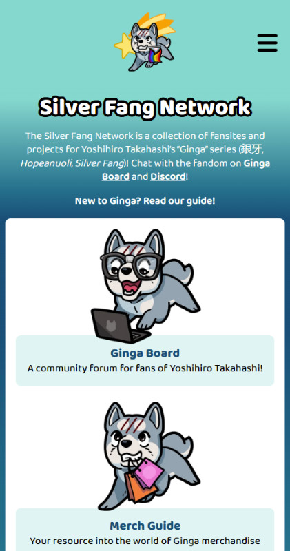 Silver Fang Network Mobile Website Screenshot